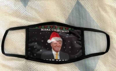 Donald Trump Pack of 5 Black Christmas Face Masks - Image 1 of 2