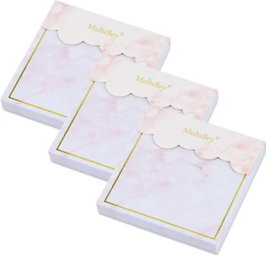 Marble Gold Sticky Note Pads Note Holder Dispenser Set 3X3" Self-Adhesive Sticki - Picture 1 of 7