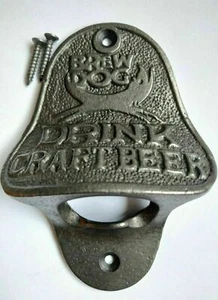 Drink Brewdog Cast Bar Wall Mounted Bottle Opener Retro/ Rustic Black Antique - Picture 1 of 3