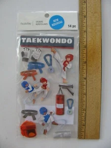 Pegatinas dimensionales de recuerdo TAEKWONDO 14 piezas nuevas en paquete  - Imagen 1 de 1