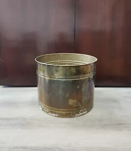 Large Round Hammered Brass Planter - Picture 1 of 4
