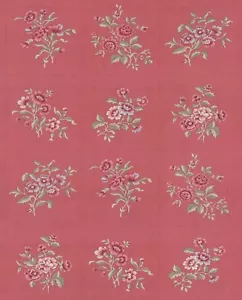 Antoinette Floral Panel Faded Red by French General for Moda 44" X 36" - Picture 1 of 1