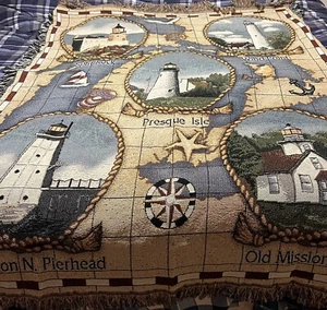 The Goodwin Weavers Wandteppich/Afghanische Leuchttürme der Großen Seen 51" x 68" - Bild 1 von 4