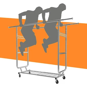 Clothing Garment Rack Heavy Duty Chrome Rolling Clothes Organizer 600lbs Hanging - Picture 1 of 16