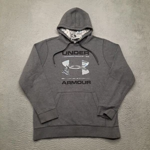 Under Armour Hoodie Mens Medium Gray Blue Camo Sweatshirt Fleece Pullover Adult - Picture 1 of 8