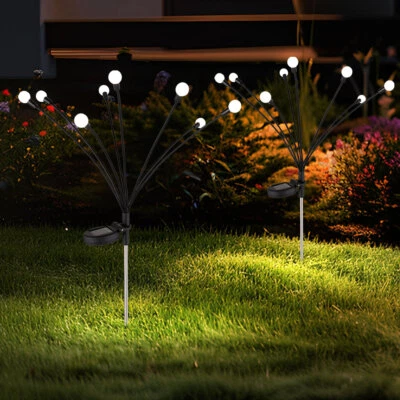 Außenleuchte Solarlampe Steckleuchte beweglich 8 Flammig LED Gartendeko 2er Set - Bild 1 von 4