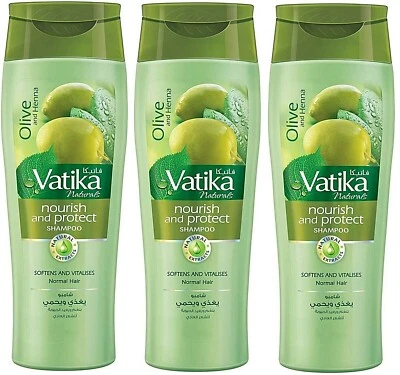 Xampu Vatika com henna oliva aloe vera e amêndoa nutrir e proteger o cabelo 3 X190 - Imagem 1 de 4