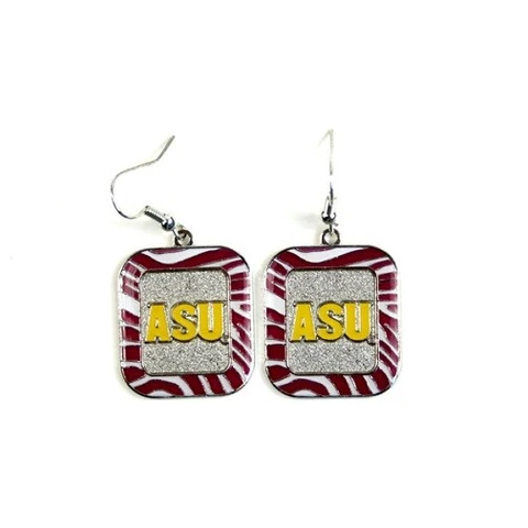 Arizona State Sun Devils NCAA Zebra Style Dangle Earrings Cover