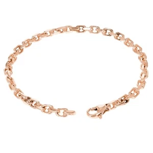 14k Rose Gold Solid Handmade Link Anchor Chain Bracelet 7.5" 4.5mm 13.9 grams - Picture 1 of 3