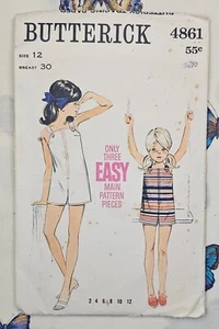 Butterick 4861~Jumpsuit - Size 12. CUT missing small sewing pattern piece - Picture 1 of 4
