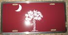 South Carolina Palmetto Tree Crescent Garnet 6"x12" Aluminum License Plate Tag