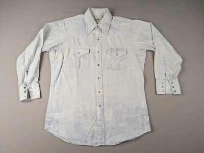 Camisa a Presión Lee Western Vintage Adulto Tapiz Desteñido Envejecido Manchado Hecha en EE. UU. Foto 1 de 4