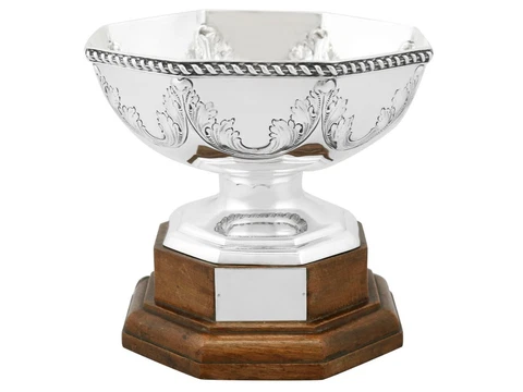 Antique George V Sterling Silver Presentation Bowl Birmingham 1911 Cover