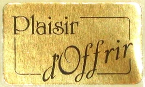 15 Etiquettes autocollantes stickers cadeaux  'Plaisir d'Offrir' Or - Ref S17 - Picture 1 of 1