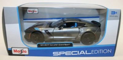 Maisto 1/24 Scale Metal Model Car - 31516 - 2017 Corvette Grand Sport - Gunmetal - Imagen 1 de 3