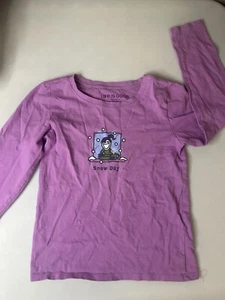 Life Is Good Cotton Vintage Girl’s Long Sleeve Tee Purple Size Medium (7/8) - Picture 1 of 4
