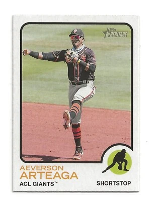 AEVERSON ARTEAGA 2022 Topps Heritage Minor Base Card ACL Giants (#58) - Image 1 of 2
