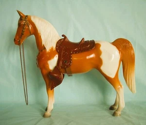 Vintage 54-66 Breyer glänzend Karamell Palomino Pinto 10" Western Pferdesattel Zügel #56 - Bild 1 von 9