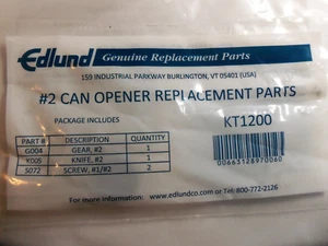 EDLUND #2 CAN OPENER REPLACEMENT PARTS KT 1200 KT1200 - Picture 1 of 1
