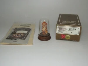 Anri Bedtime 1.75" Sarah Kay Mini Wood Sculpture W/ Globe Display Box - Picture 1 of 6