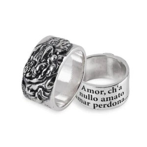 Anello a fascia in argento 925 "Paolo e Francesca" - Imagen 1 de 4