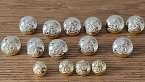 15 x Vintage RA Royal Artillery British Army Staybrite Brass Military Buttons - Picture 1 of 19