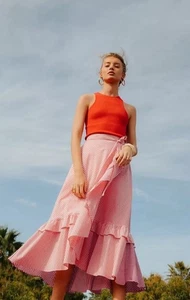 Neu mit Etikett Anthropologie Maeve Penny Midirock mit Rüschen Größe XL - Bild 1 von 16