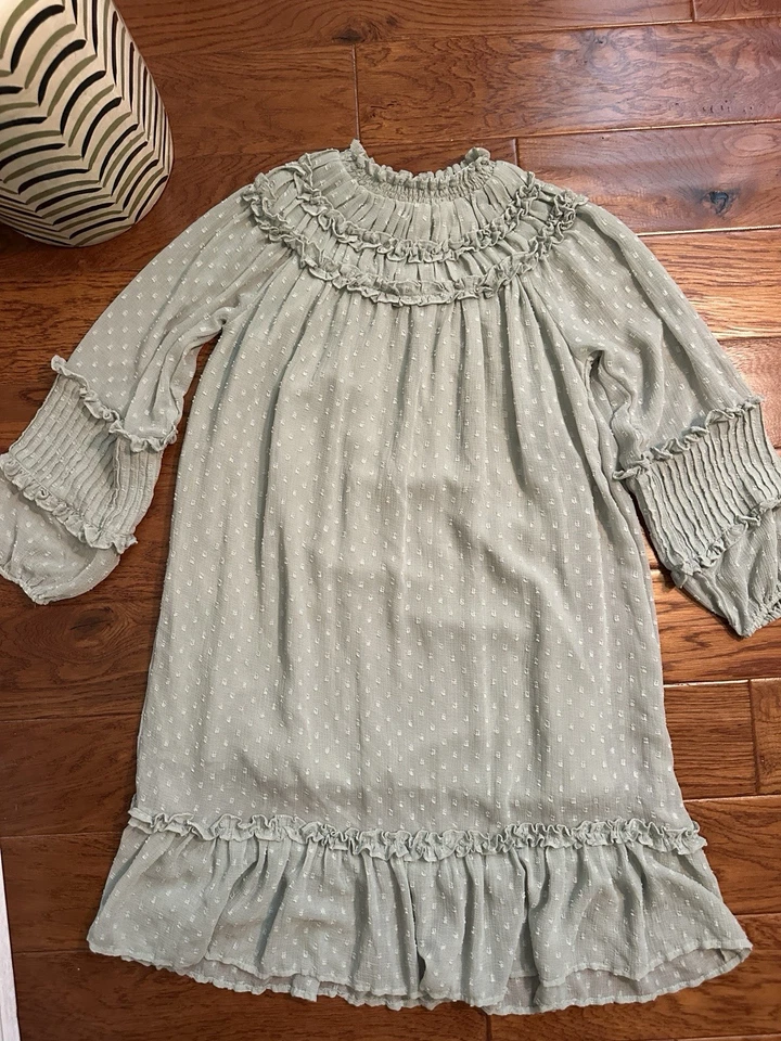 Vestido manga larga Zara niñas talla 13-14 jade Foto 1 de 4