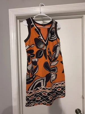 Vestido Floral Vintage Y2k XOXO Naranja y Marrón Talla 9 Foto 1 de 3