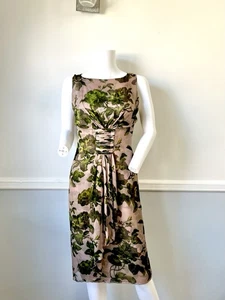 Valentino Roma vintage 90 dress in pink and green 100%silk, size 12 - Picture 1 of 10