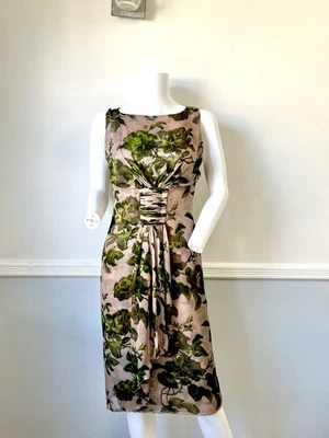 Valentino Roma vintage 90  dress in pink and green 100%silk, size 12 - Image 1 of 4