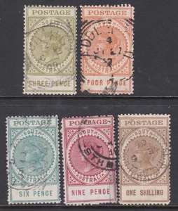 1904-11 REINA VICTORIA 3d - 1' S.A. SELLOS PRE-DECIMALES ESTATALES LETRAS GRUESAS FU #9 - Imagen 1 de 1