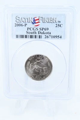 2006-P PCGS SP69 South Dakota Satin Finish State Quarter 25C - Image 1 of 2