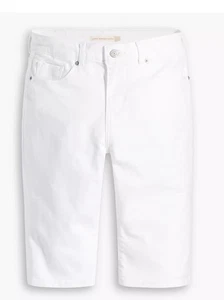 Levi's Classic Bermuda Shorts Womens 26 (50-52") White Mid Rise Cuffed Denim NEW - Picture 1 of 6