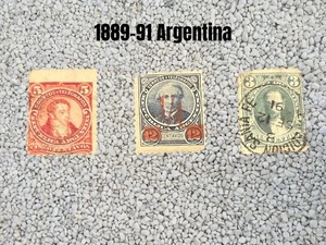 1889-91 Argentina Rivadavia Used lot of 3 Postage Stamps SJXX-648 - Picture 1 of 2