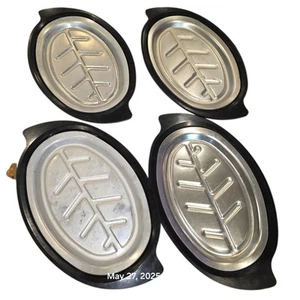 Set of 4 Nordic Ware Steak/Fajita Sizzle Plates 310 Bakelight Platter Holder   - Picture 1 of 11