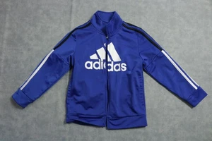 Adidas Jacket Youth Size 6 Blue White No Zipper Track Top Logo Athletic Kids - Picture 1 of 9