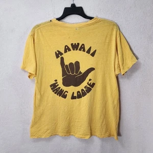 Thrashed 70s Hawaii Hang Loose Single Stitch Surfer Cotton L Diamond Head Vtg - Picture 1 of 9