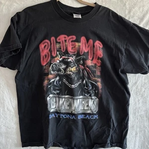 Daytona Beach Bike Week T Shirt XL Black Bite Me Sherry's Best - Picture 1 of 5