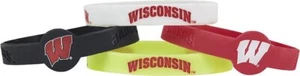 University Of Wisconsin Badgers Logo Pack Of 4 Silicone Bracelets Wristbands - Picture 1 of 1