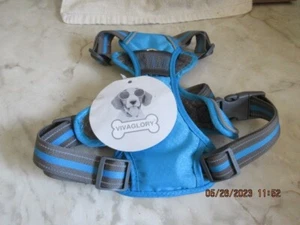 VIVAGLORY Dog Harness Blue Medium - New - Picture 1 of 8