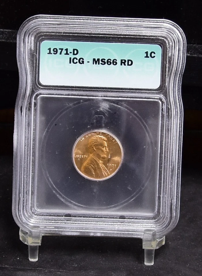 1971-D Lincoln Wheat Cent - ICG MS66RD (48184-L) - Image 1 of 4