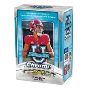 2022 Bowman Chrome University Football 7-Pack Blaster Box Factory Sealed - Picture 1 of 3