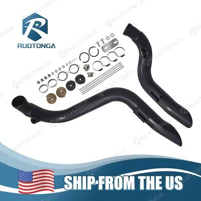 2" LAF Exhaust Pipes w/ Torque Cone for Harley Sportster Softail Black Wrapped. - Image 1 of 4