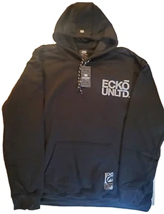 MARC ECKO ecko unltd Mens Pullover Hoodie Spellout Tech Y2K Work Wear NWT - Picture 1 of 17