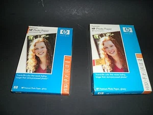HP Premium Photo Paper Injet Glossy 4 x 6 10mil 2- Packs 60 & 98 sheets - Picture 1 of 3