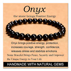 Massive Beads Black Onyx - Stone of Positive Energy - Handmade Yoga Stretch Elas