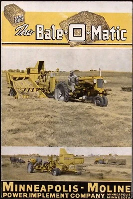 1950s Minneapolis Moline Bale O Matic Power Implement Dealer Brochure - Image 1 of 4