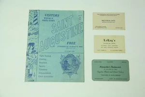 July 6th 1947 St. Augustine Florida Visitors Weekly Directory and Business Cards - Picture 1 of 12
