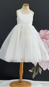 White Pearl Tulle Flower Girl dress for wedding party - Picture 1 of 5